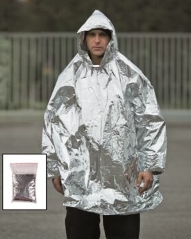 MIL-TEC pončo SURVIVAL reflexní STŘÍBNÉ