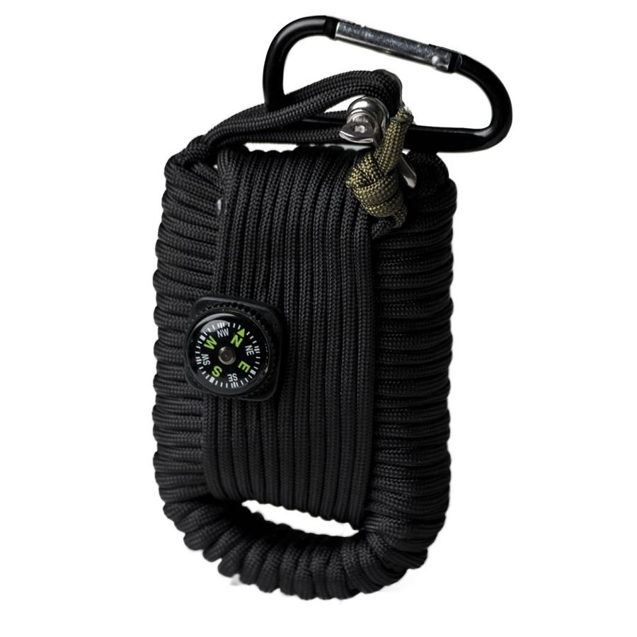 MIL-TEC sada pro přežití SURVIVAL PARACORD ČERNÁ