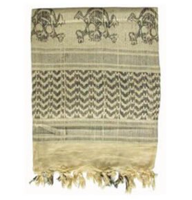 AB šátek SHEMAGH LEBKY PÍSKOVÝ/ČERNÝ