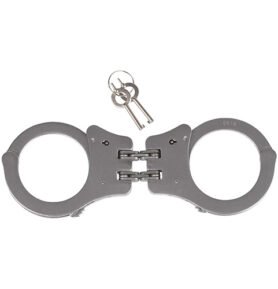 MIL-TEC pouta policejní DOUBLE LOCK pevná STŘÍBRNÁ