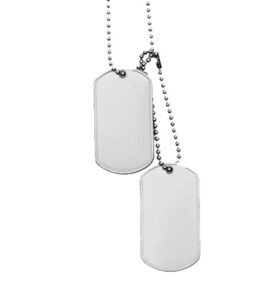 MIL-TEC známky identifikační US "DOG TAG" bez tišítek STŘÍBRNÉ
