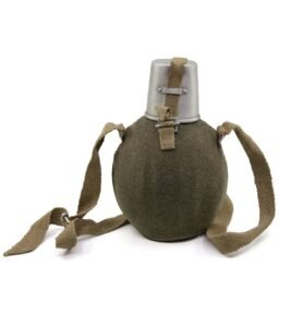 Láhev polní ITALSKÁ s pítkem a filcem hliníková