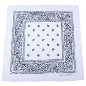 MFH šátek BANDANA 55x55 cm BÍLÁ/ČERNÁ