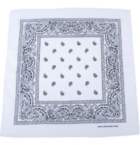 MFH šátek BANDANA 55x55 cm BÍLÁ/ČERNÁ