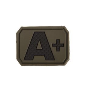 MIL-TEC nášivka plast 3D na suchém zipu krevní skupina A+ ZELENÁ