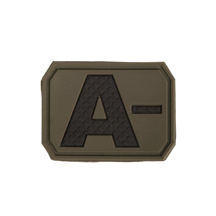 MIL-TEC nášivka plast 3D na suchém zipu krevní skupina A- ZELENÁ