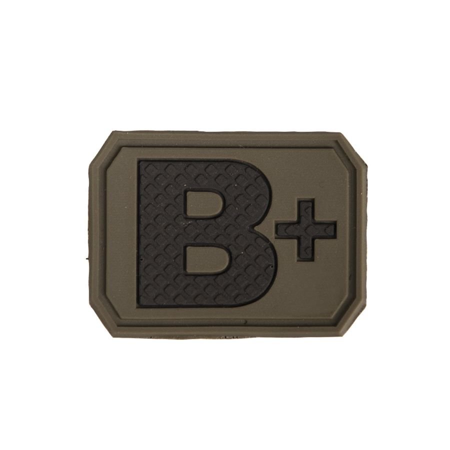 MIL-TEC nášivka plast 3D na suchém zipu krevní skupina B+ ZELENÁ