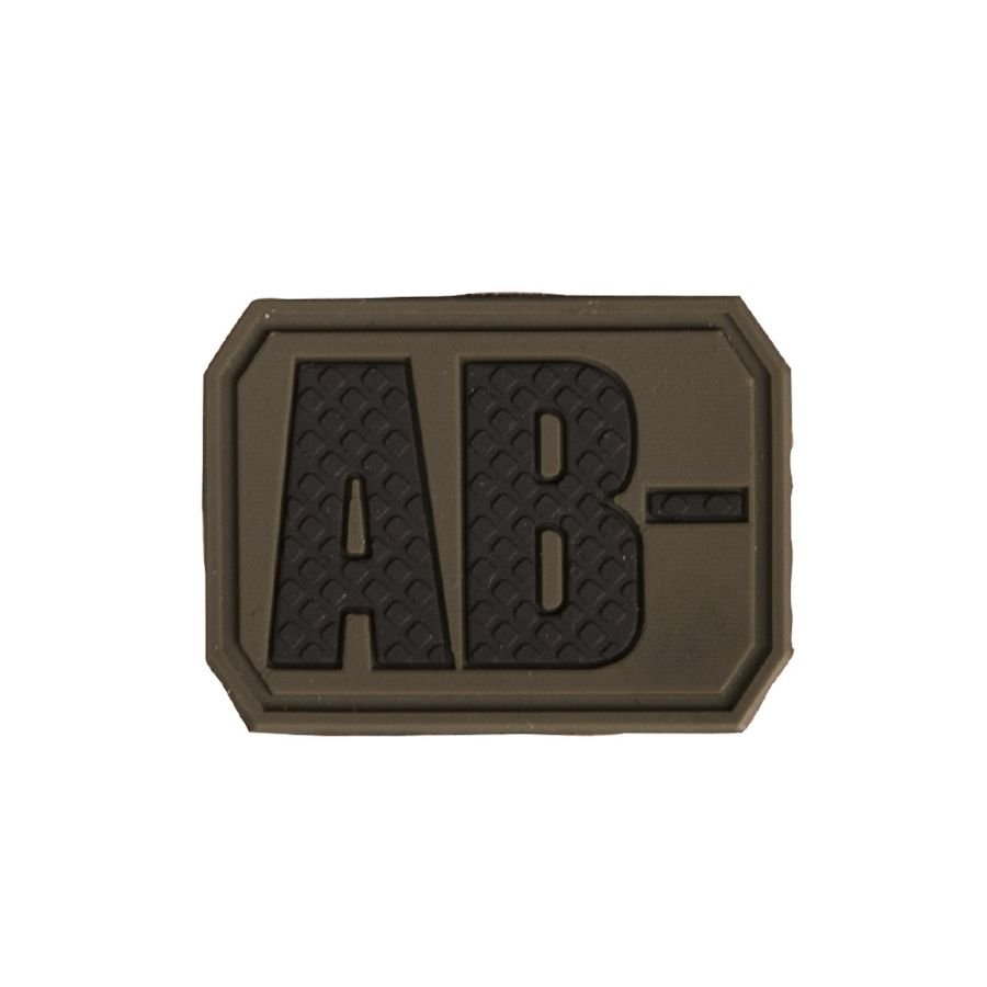 MIL-TEC nášivka plast 3D na suchém zipu krevní skupina AB- ZELENÁ