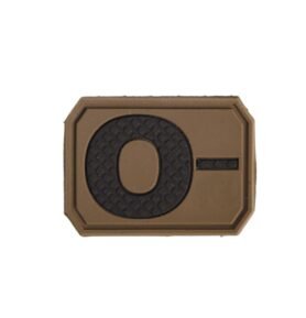 MIL-TEC nášivka plast 3D na suchém zipu krevní skupina 0- COYOTE