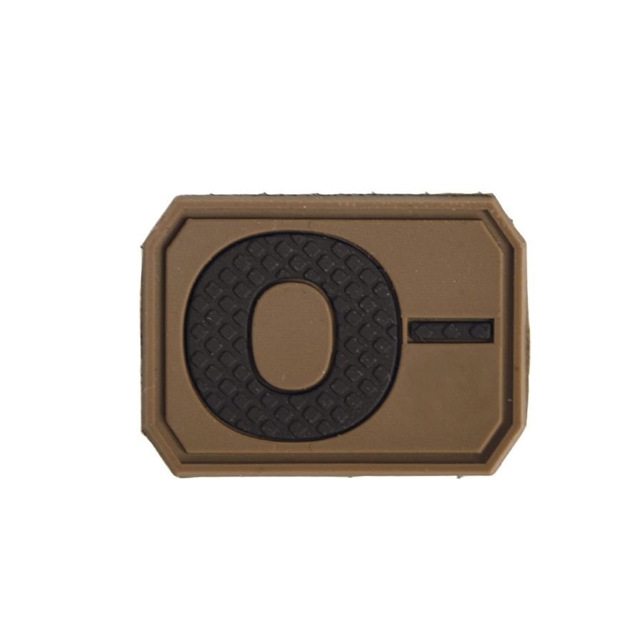 MIL-TEC nášivka plast 3D na suchém zipu krevní skupina 0- COYOTE