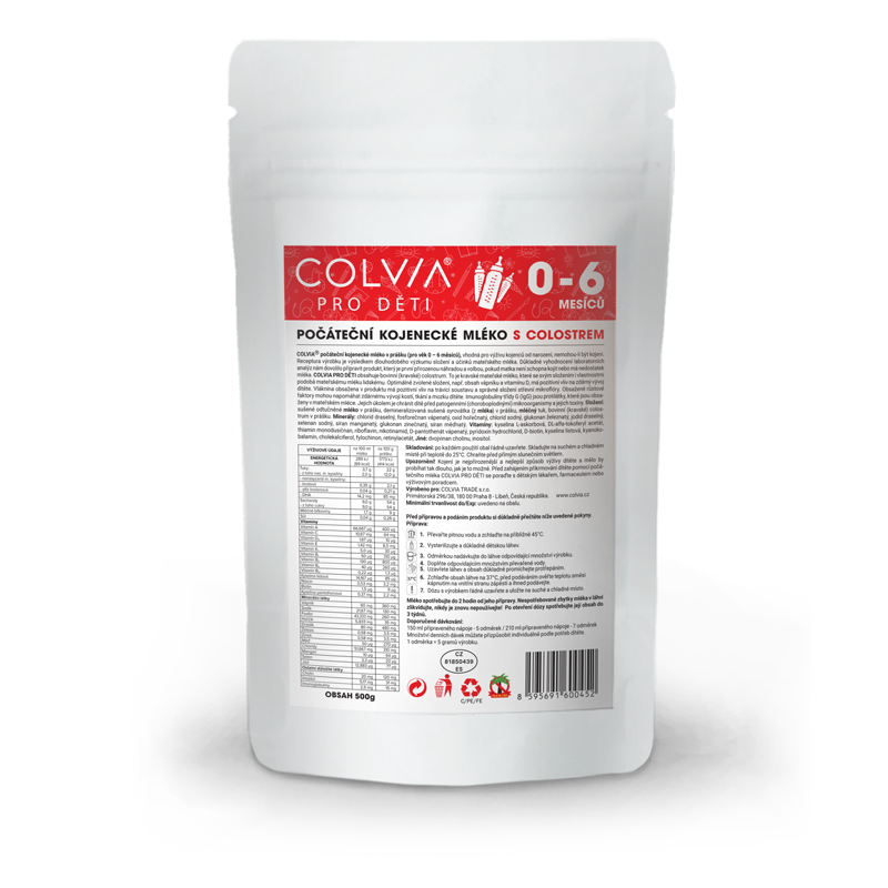 COLVIA Počáteční kojenecké mléko s colostrem 0–6 měsíců, 500g