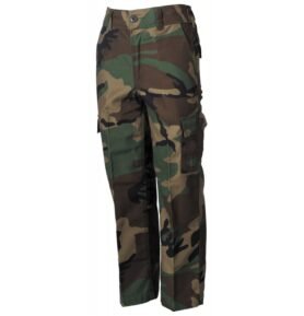 Kalhoty dětské maskáčové střih BDU WOODLAND vel. 134-140