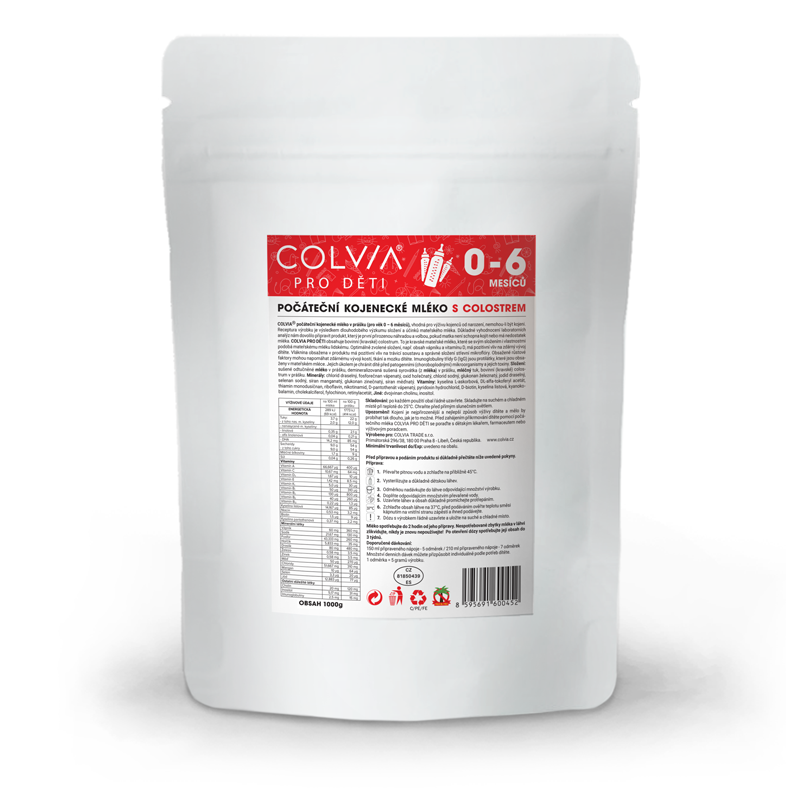 COLVIA Počáteční kojenecké mléko s colostrem 0–6 měsíců, 1000g