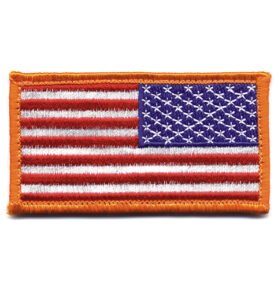 ROTHCO nášivka USA vlajka reverzní 4,5 x 8,5 cm ORANŽOVÝ lem