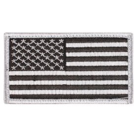 ROTHCO nášivka USA vlajka 4,5 x 8,5 cm velcro ČERNÁ/STŘÍBRNÁ