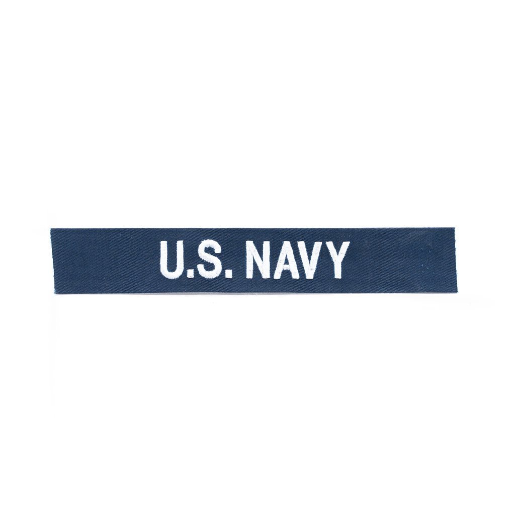 MILITARY RANGE nášivka "U.S. NAVY" stříbrná niť MODRÁ