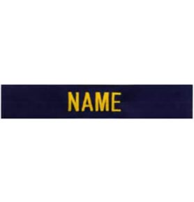 MILITARY RANGE nášivka jmenovka 3x "NAME" zlatá niť MODRÁ