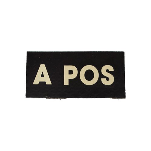 MILITARY RANGE nášivka IFF IR krevní skupina VELCRO A POS ČERNÁ