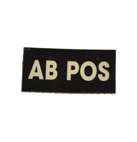 MILITARY RANGE nášivka IFF IR krevní skupina VELCRO AB POS ČERNÁ