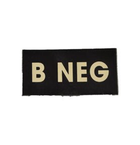 MILITARY RANGE nášivka IFF IR krevní skupina VELCRO B NEG ČERNÁ