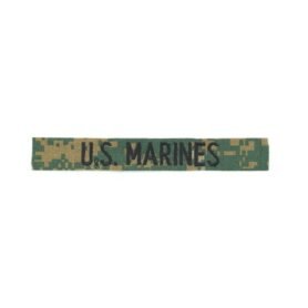 MILITARY RANGE nášivka "U.S. MARINES" černá nit MARPAT WOODLAND
