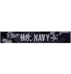 MILITARY RANGE nášivka "U.S.NAVY" stříbrná niť DIGITAL NAVY