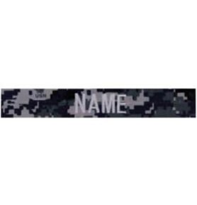 MILITARY RANGE nášivka jmenovka "NAME" stříbrná niť DIGITAL NAVY