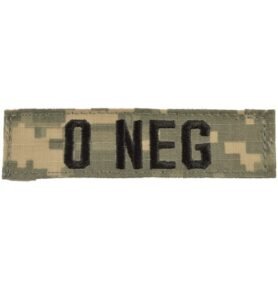 MILITARY RANGE nášivka krevní skupina 0 NEG VELCRO ACU DIGITAL