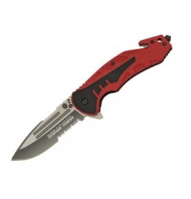 K25 nůž zavírací 18319 s kombinovaným ostřím ČERVENÝ