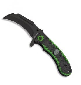 Albainox nůž zavírací LEBKA FOS hladké ostří ZELENÝ/ČERNÝ