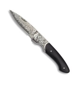 Albainox nůž zavírací BLACK WOOD čepel DAMAŠEK