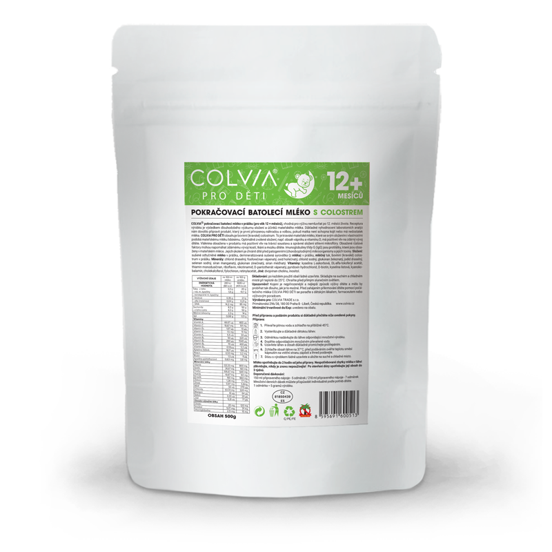 COLVIA Pokračovací batolecí mléko s colostrem 12+ měsíců, 1500g