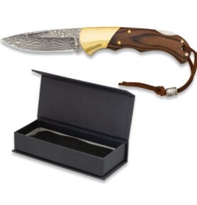 Nůž zavírací DAMAŠEK 18750 rukojeť DŘEVO