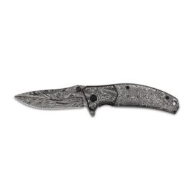 Albainox nůž zavírací 3D DAMASCUS kombinované ostří