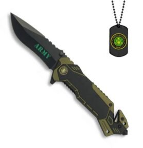 Albainox nůž zavírací ARMY + pouzdro + DOG TAG