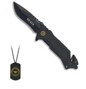 Albainox nůž zavírací SEALS + pouzdro + DOG TAG