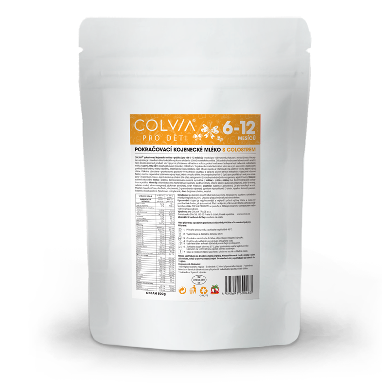 COLVIA Pokračovací kojenecké mléko s colostrem 6–12 měsíců, 1500g