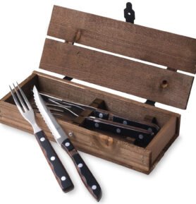 Gense Steakové příbory Old Farmer Classic 4 ks Dřevo/Ocel