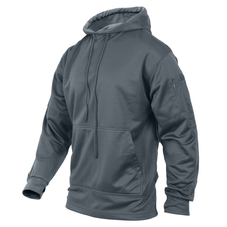 Mikina CONCEALED CARRY s kapucí ŠEDÁ vel. M