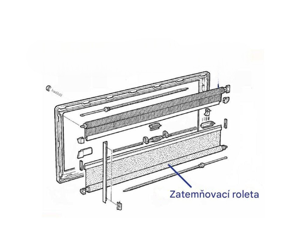 DOMETIC Zatemňovací roleta pro okno S4, bílý vnitřní rám Varianta: 1200 x 800 mm