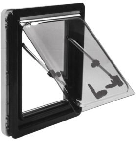 Výklopné okno s rámem, roletou a sítí proti hmyzu Carbest Classic Varianta: 1102 x 452 mm