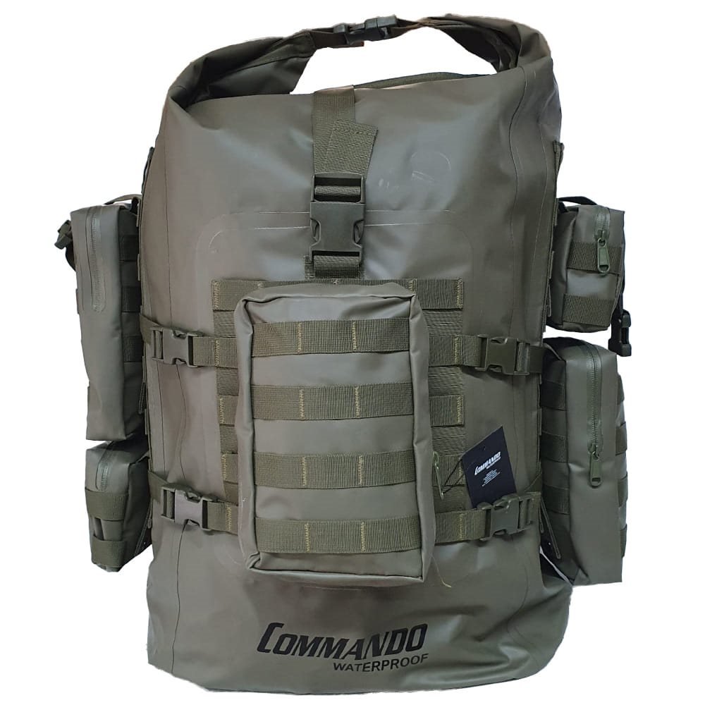 Commando batoh ARMY-X-TREME 70l nepromokavý s kapsami ZELENÝ