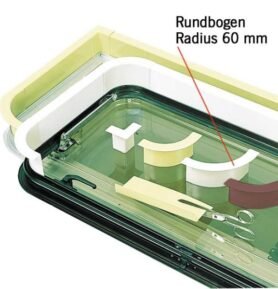 REIMO Krycí profil okna, okenního rámu - poloměr kulatého oblouku 60 mm