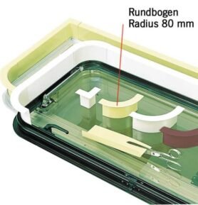 REIMO Krycí profil okna, okenního rámu - poloměr kulatého oblouku 80 mm