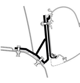 Adaptér pro markýzu Thule Omnistor 5200 pro vozidlo Fiat Ducato s výsuvnou střechou, Iveco