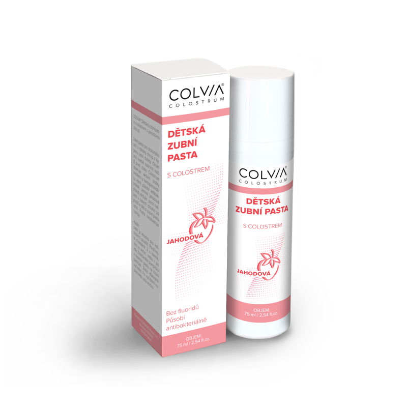 COLVIA Dětská zubní pasta s colostrem s jahodovou příchutí