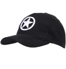 FOSTEX čepice baseball 3D výšivka ALLIED STAR WWII ČERNÁ