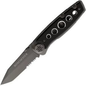 Winchester nůž zavírací PARFIVE tanto čepel kombinované ostří ČERNÝ