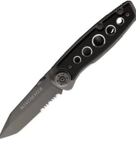 Winchester nůž zavírací PARFIVE tanto čepel kombinované ostří ČERNÝ