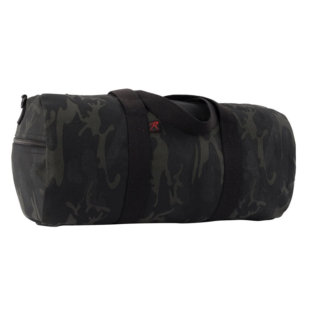 ROTHCO taška přes rameno VÁLEC 48 x 23 cm bavlněná MIDNIGHT BLACK CAMO